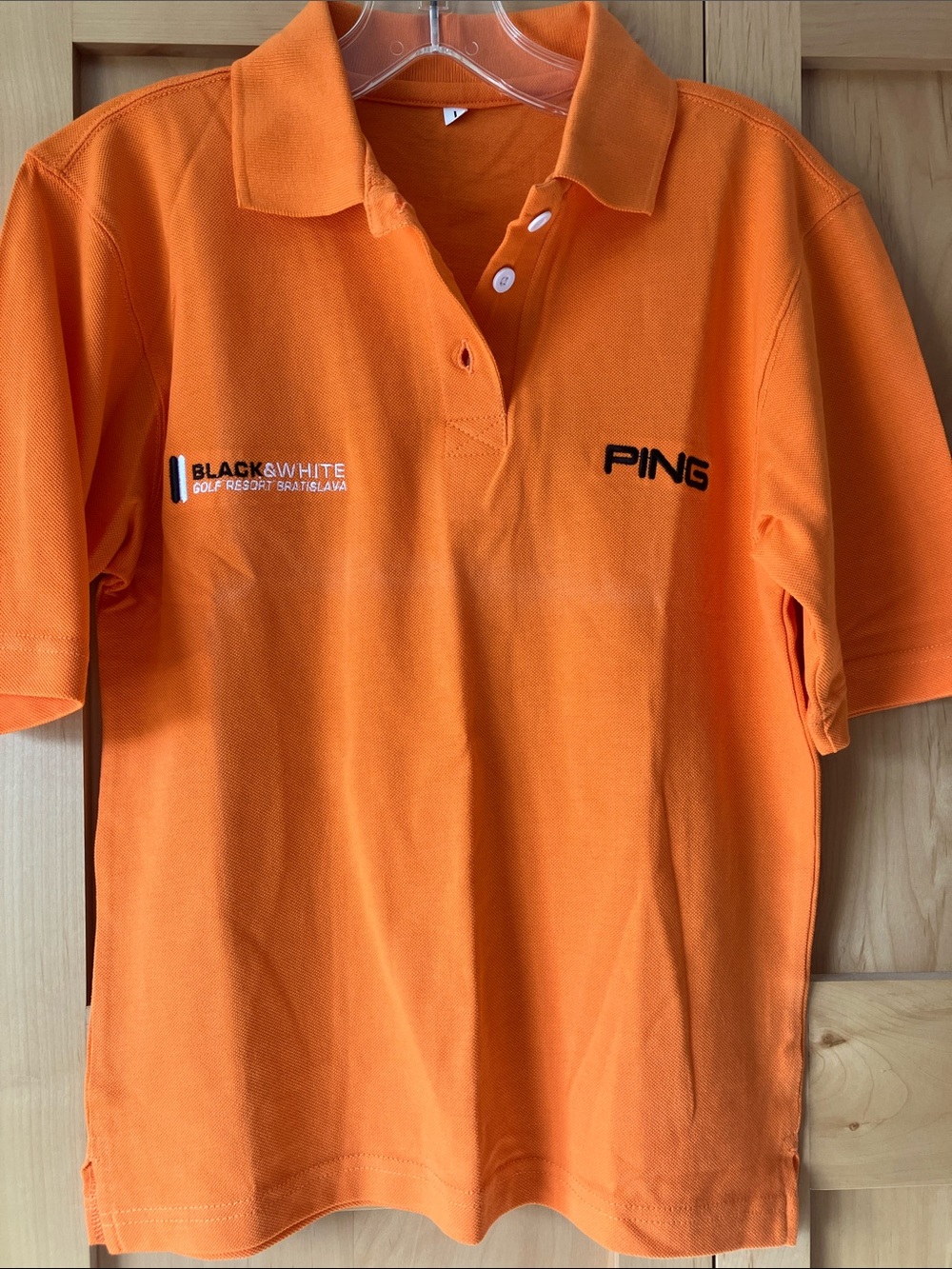 PING Orange Golf Polo with Black Embroidered Logo